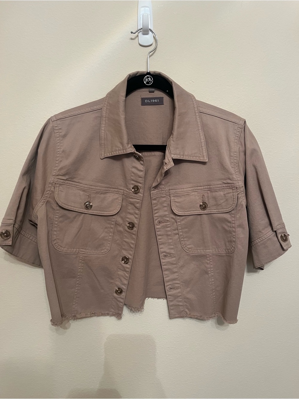 DL1961 Short Utility Jacket in Taupe